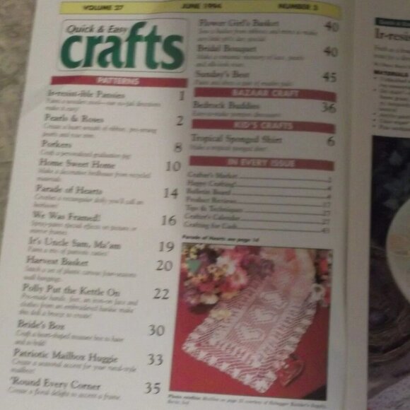 2/$35 Quick & Easy Crafts Magazine June 1994 American Crafts Vol27 No3 Birdhouse - Picture 2 of 4